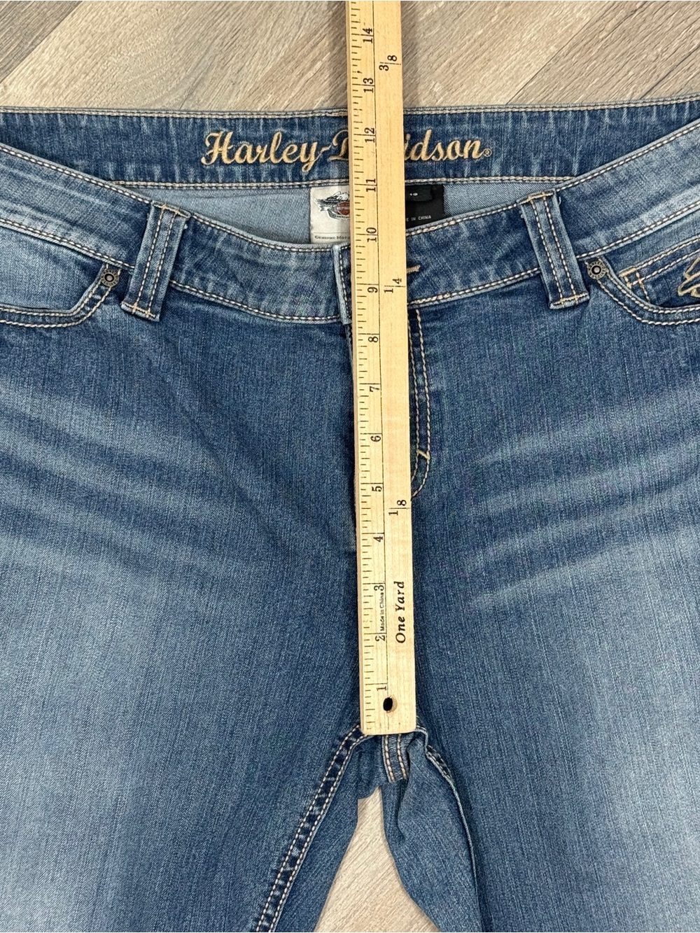 Harley-Davidson Skinny Slim-Fit Low-Rise Jeans Indigo Women Size 18 99130-17VW - Picture 10 of 12